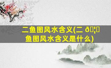 二鱼图风水含义(二 🦄 鱼图风水含义是什么)